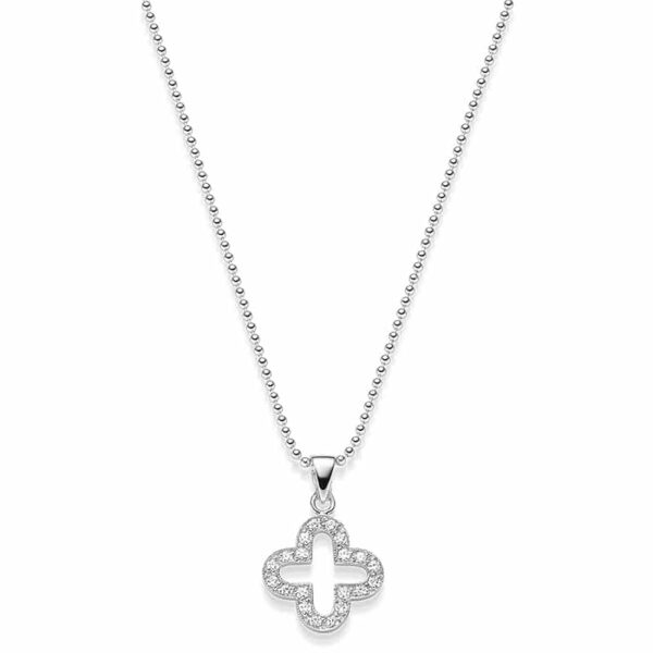 Kette Kleeblatt Rubina 925 Sterling Silber Zirkonia