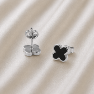 Ohrstecker „New York“ (klein) mit Onyx aus 925er Sterling Silber