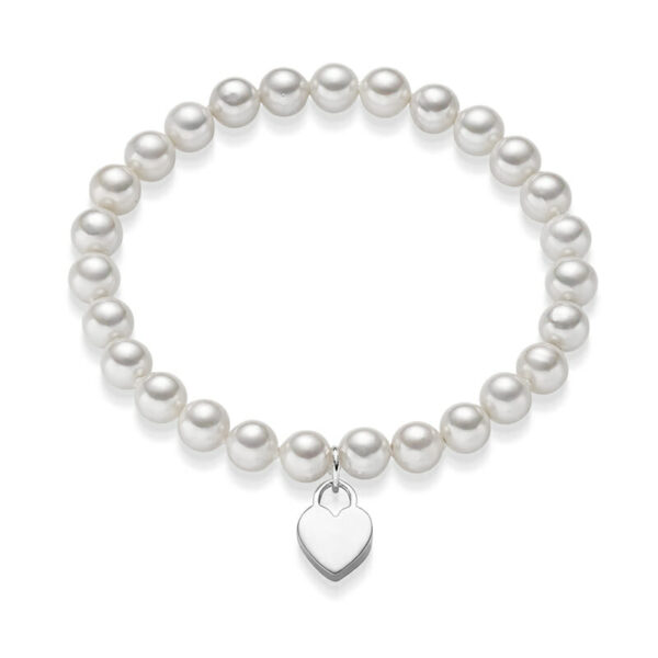 PERLENARMBAND HERZ PEARL HEART 925′ SILBER