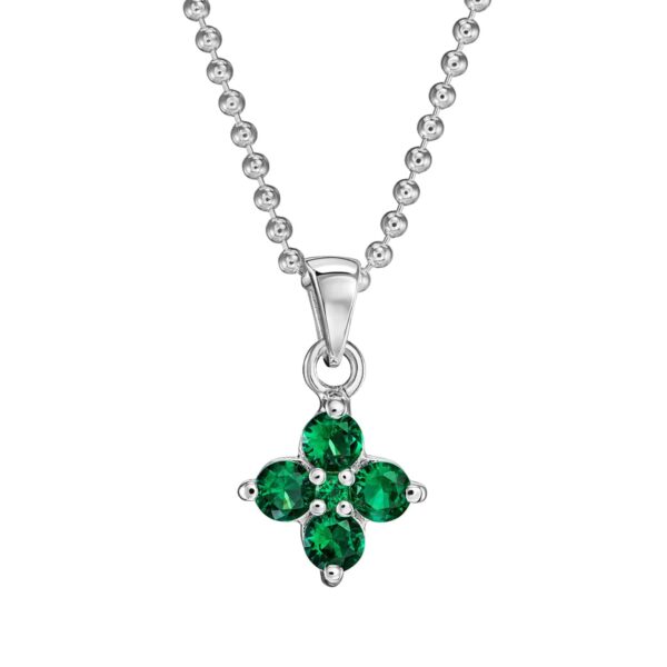 Kette "Lore" aus 925 Sterling Silber, grüner Zirkonia