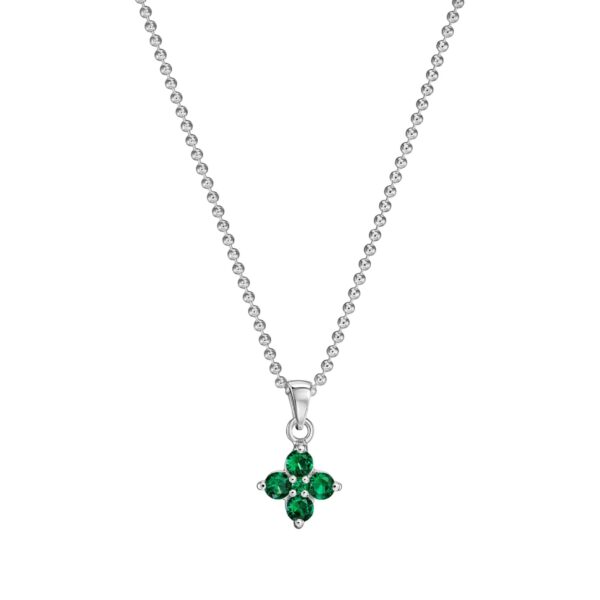 Alternative view of Kette "Lore" aus 925 Sterling Silber, grüner Zirkonia