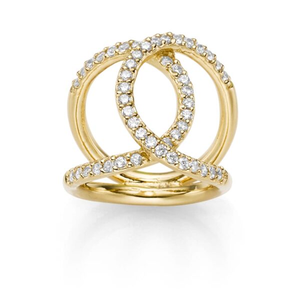 Ring "Icon" aus 925 Sterling Silber, goldplattiert mit Zirkonia