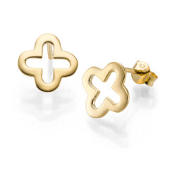 Ohrringe Kleeblatt Brasiliana 925 Sterling Silber goldplattiert