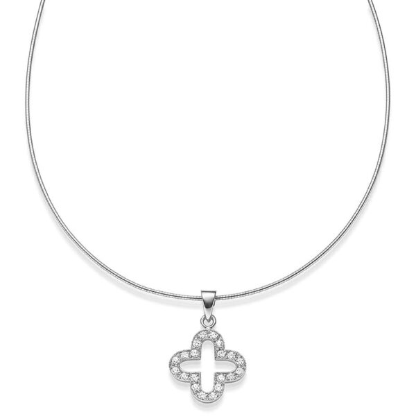 Kette Kleeblatt Rubina 925'silber Zirkonia
