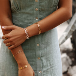 Alternative view of Armreif Kleeblatt Sarah 925 Sterling Silber goldplattiert