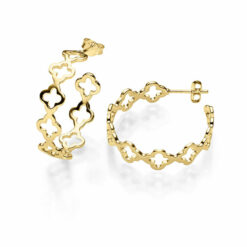 Creolen Kleeblatt Sarah groß 925 Sterling Silber goldplattiert