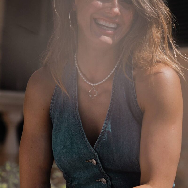 Mini-Kugelkette „Columbiana“ mit Süßwasserperlen aus 925er Sterling Silber