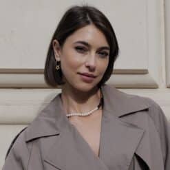 Nerina Perlen Kugelkette Edelstein mit 925 Sterling Silber