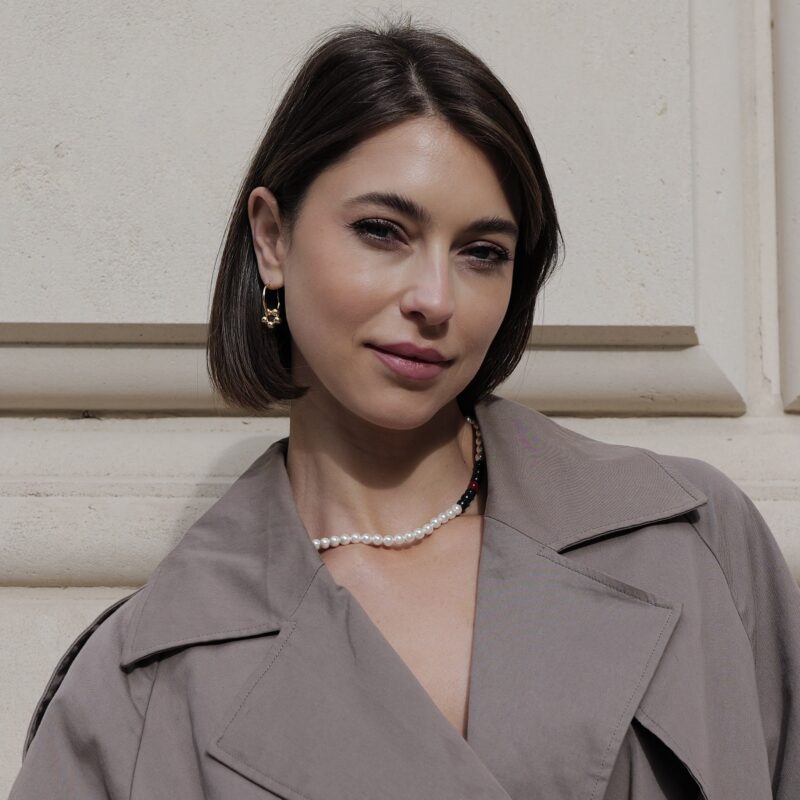 Alternative view of Perlen-Kugelkette „Nerina“ mit Edelstein & 925er Sterling Silber