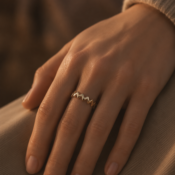 Ring "Atzaro" aus 925 Sterling Silber, goldplattiert