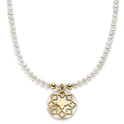 Perlenkette Hanna 925 Sterling Silber goldplattiert