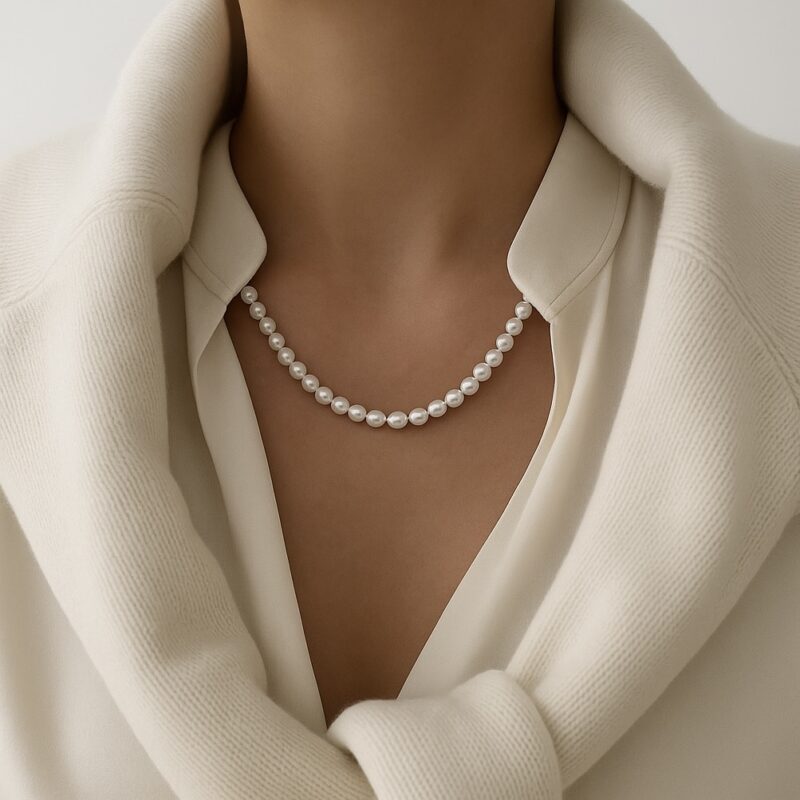 Alternative view of Perlenkette „Minea“ aus 925er Sterling Silber