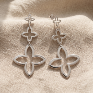 Ohrringe "Coslada" mit 3er-Blütenmotiv aus 925er Sterling Silber