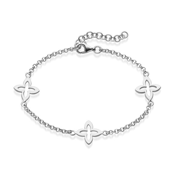 Armband "Coslada" mit 3er-Blumenmotiv aus 925er Sterling Silber