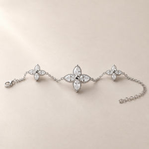 Armband „Elada“ mit 3er-Blüte aus 925 Sterling Silber & Zirkonia