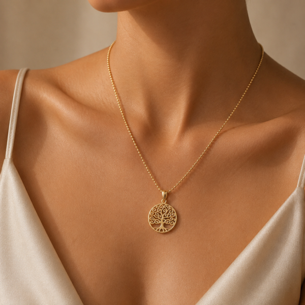 Kette "Arbora Baum des Lebens" aus 925 Sterling Silber, goldplattiert