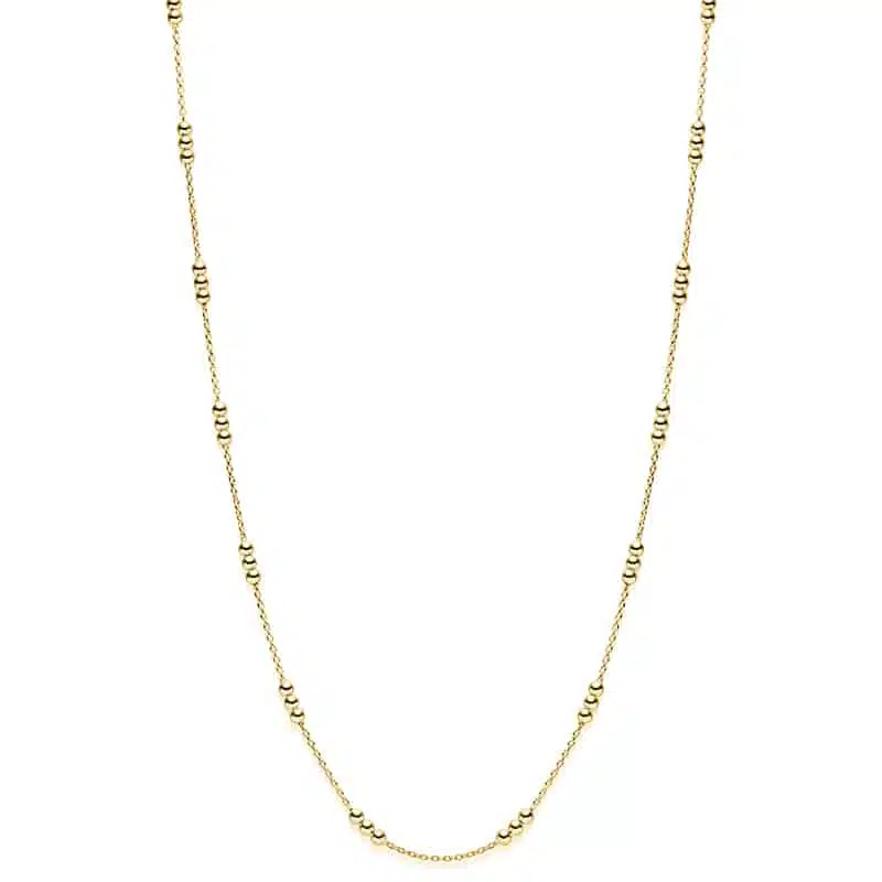 3er-Kugelkette aus 925 Sterling Silber, goldplattiert