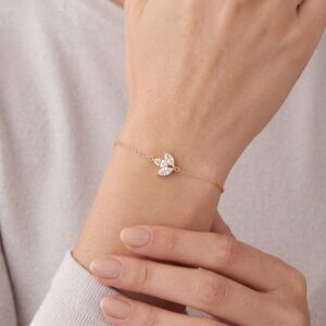 Armband „Liliane“ aus 925er Sterling Silber, goldplattiert & weißer Zirkonia