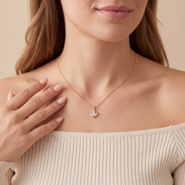 Kette „Liliane“ aus 925er Sterling Silber, goldplattiert mit Zirkonia