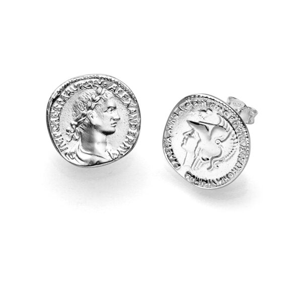 Ohrstecker „Flavia“ im Münzdesign aus 925er Sterling Silber