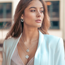 Alternative view of Ohrringe Klappcreolen Tulum 925 Sterling Silber Zirkonia