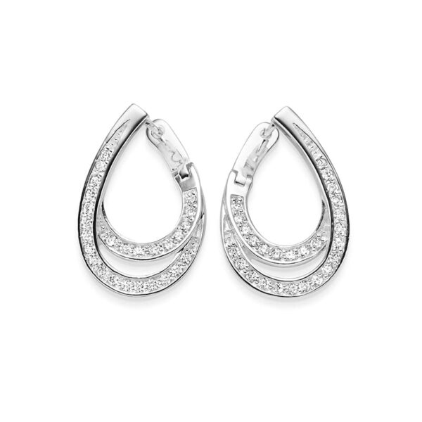 Klappcreolen "Tulum" aus 925 Sterling Silber mit Zirkonia