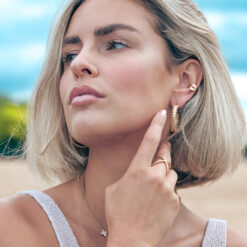 Alternative view of X Ring Xena 925 Sterling Silber goldplattiert mit Zirkonia