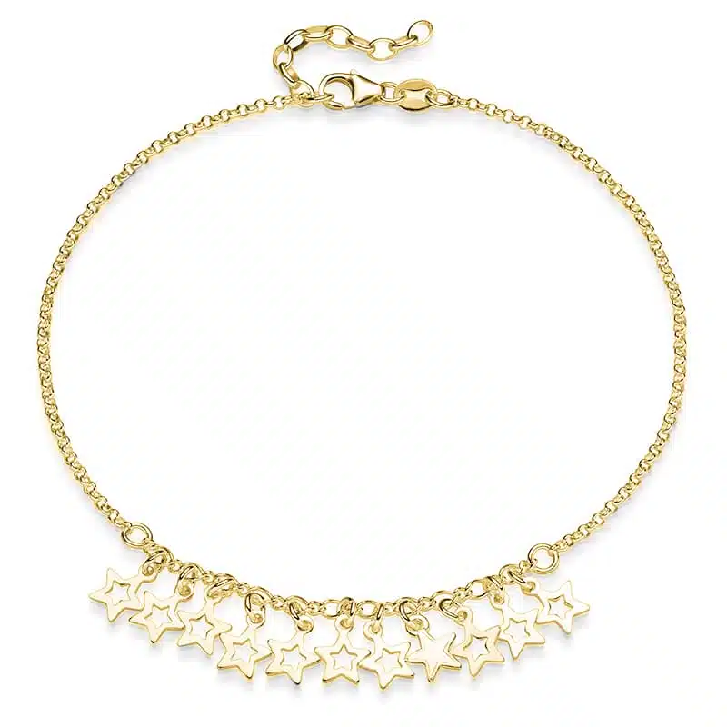 Fußkette "Pia" 925 Sterling Silber, goldplattiert