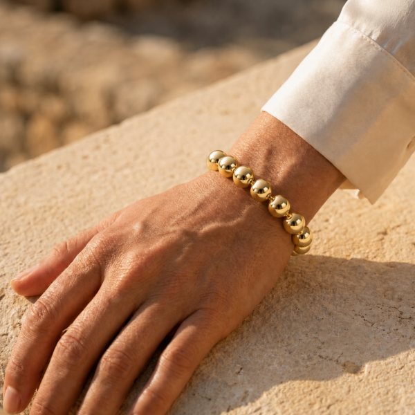 Kugelarmband Milica 12mm 925 Sterling Silber goldplattiert