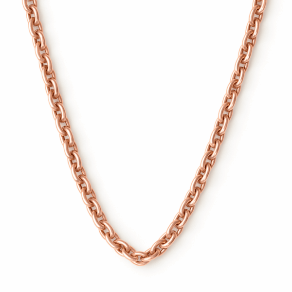 Rollokette 925 Sterling Silber roségoldplattiert