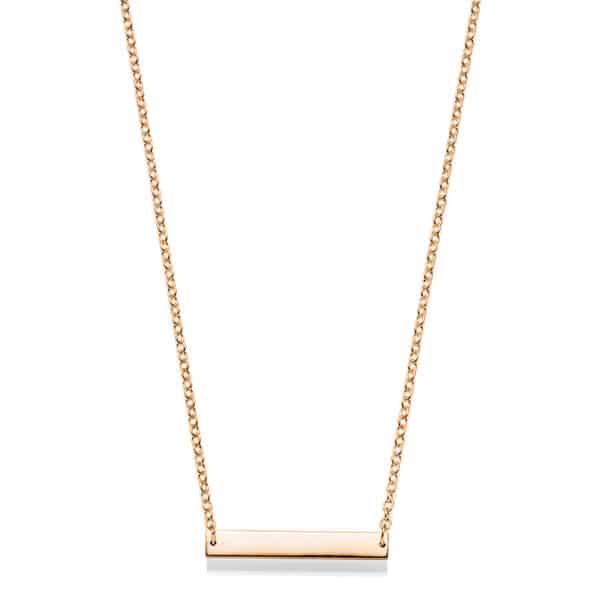 Plättchenkette "Maxi" aus 925 Sterling Silber, roségoldplattiert, mit Gravur