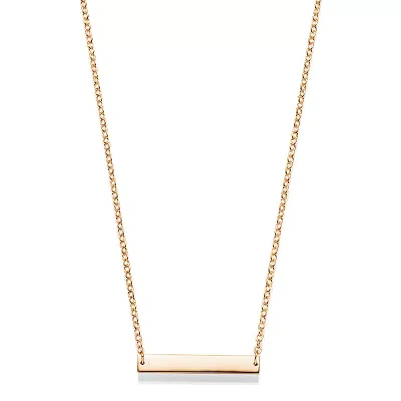 Plättchenkette "Maxi" aus 925 Sterling Silber, roségoldplattiert, mit Gravur