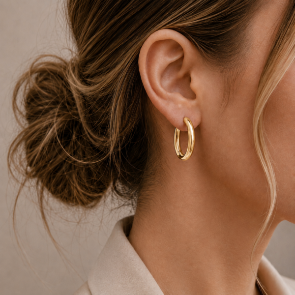 Creolen "Lopez" aus 925 Sterling Silber, goldplattiert