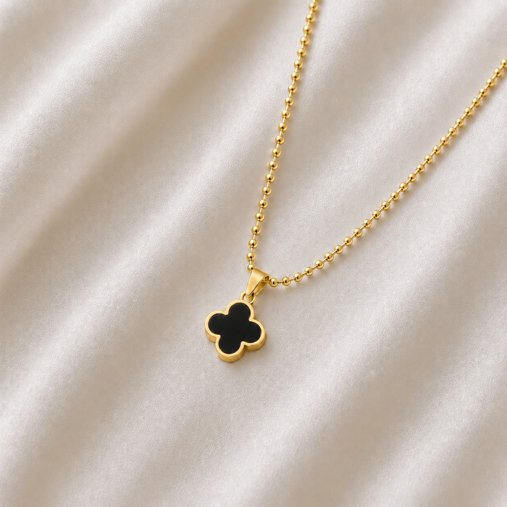 Kette „New York Mini" mit Onyx aus 925er Sterling Silber, goldplattiert