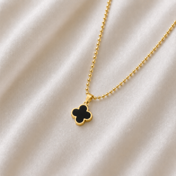 Kette „New York Mini" mit Onyx aus 925er Sterling Silber, goldplattiert