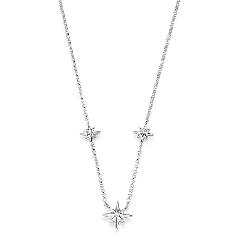 Kette „Katar“ mit 3er-Nordstern aus 925 Sterling Silber