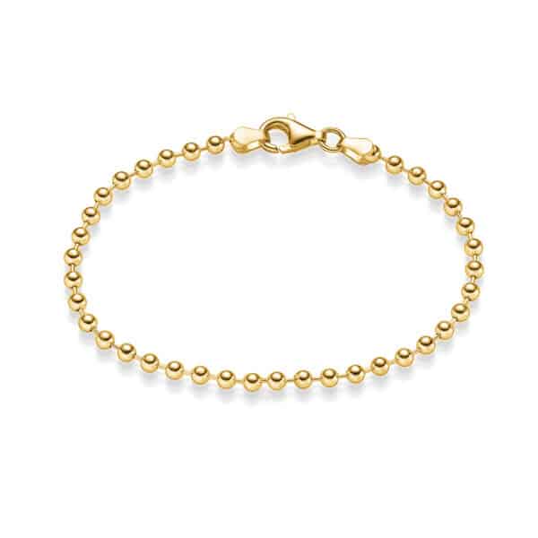 Basic Kugelarmband aus 925 Sterling Silber, goldplattiert