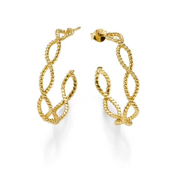 Ohrringe Creolen Amelia 925 Sterling Silber goldplattiert