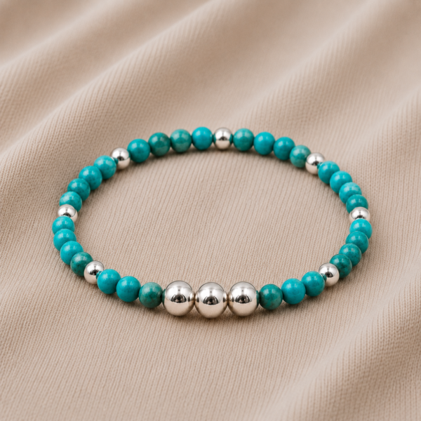 Kugelarmband "Arino" Edelstein mit 925 Sterling Silber