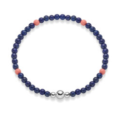 Kugelarmband Palladium Edelstein mit 925 Sterling Silber