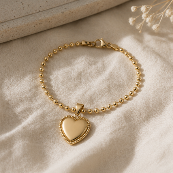 Armband „Amore“ aus 925 Sterling Silber, goldplattiert, mit Gravur