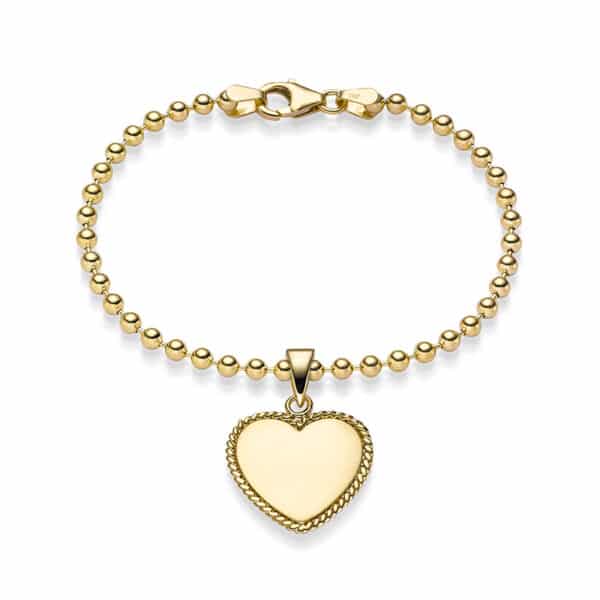 Armband „Amore“ aus 925 Sterling Silber, goldplattiert, mit Gravur