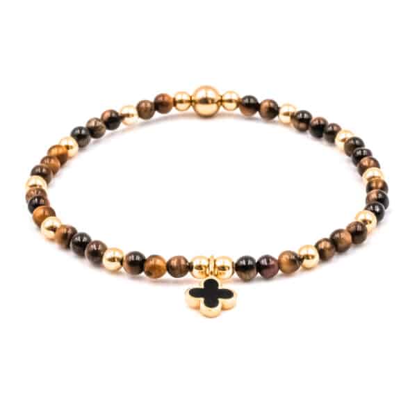 Kugelarmband "Belluno" Edelstein mit 925 Sterling Silber, goldplattiert