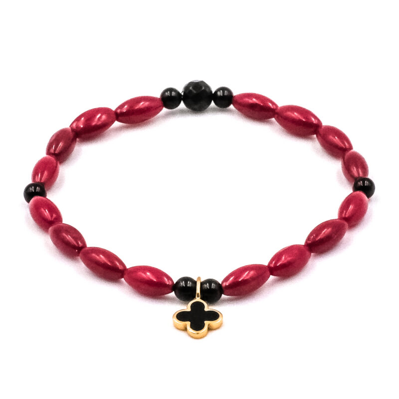 Kugelarmband Bamboo Coral Edelstein mit 925 goldplattiert