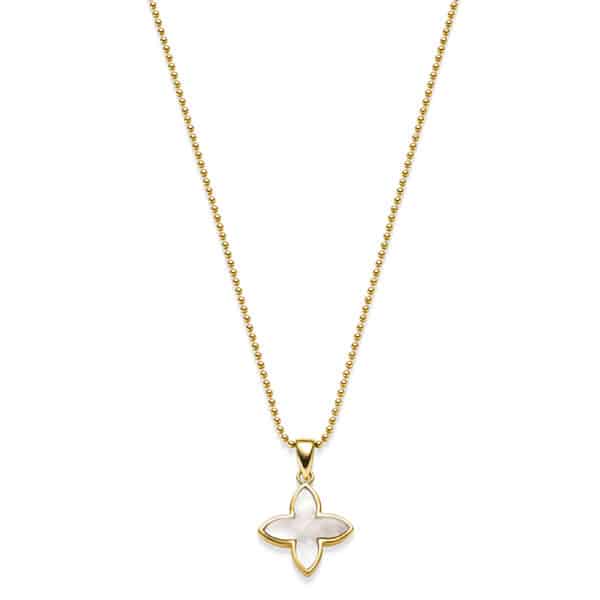Kette "Coslada" aus 925 Sterling Silber, goldplattiert mit Perlmutt