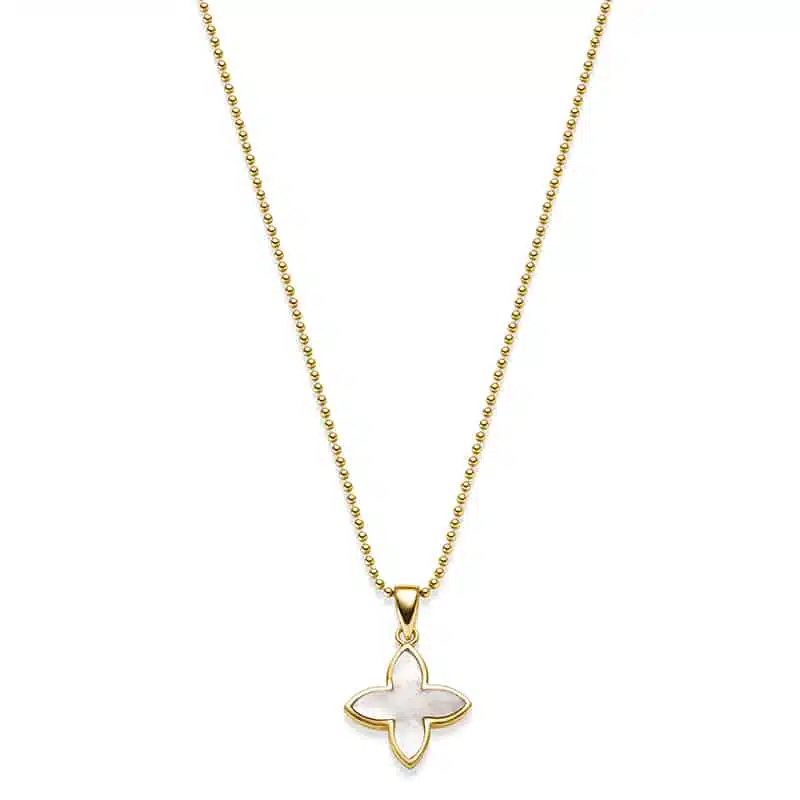 Kette "Coslada" aus 925 Sterling Silber, goldplattiert mit Perlmutt
