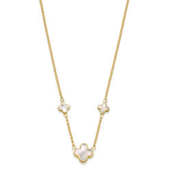 Kette New York Perlmutt 3er Blüte 925 goldplattiert