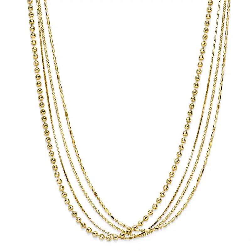 Kette "FourSeasons" aus 925 Sterling Silber, goldplattiert