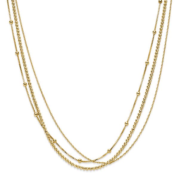 Kette "ThreeSeasons" aus 925 Sterling Silber, goldplattiert
