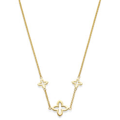 Kette Coslada 3er Blume 925 Sterling Silber goldplattiert